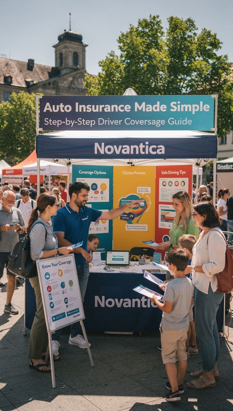 Ein Berater erklärt einem neuen Fahrer die verschiedenen Policen und deren Vorteile.